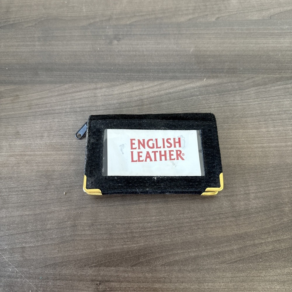 Genuine Black‎ Suede Leather Credit Card ID Photo Holder Wallet NEW